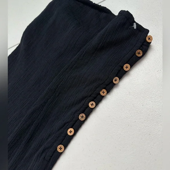 Free People Made Me Blush Midi Dress Black Gauzy Boho Beachy NWOT S - Picture 10 of 13